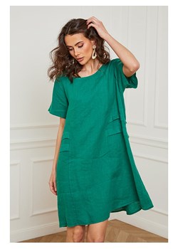 Joséfine Lniana sukienka &quot;Erbus&quot; w kolorze zielonym ze sklepu Limango Polska w kategorii Sukienki - zdjęcie 163775542
