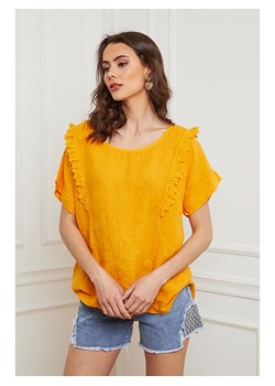 Fleur de Lin Lniana koszulka &quot;Killian&quot; w kolorze żółtym ze sklepu Limango Polska w kategorii Bluzki damskie - zdjęcie 163775671