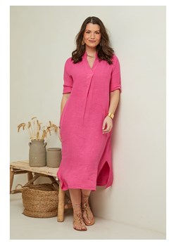 Curvy Lady Lniana sukienka w kolorze różowym ze sklepu Limango Polska w kategorii Sukienki - zdjęcie 163779990