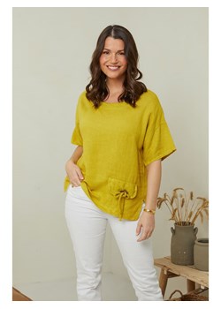 Curvy Lady Lniana koszulka w kolorze żółtym ze sklepu Limango Polska w kategorii Bluzki damskie - zdjęcie 163780002
