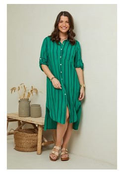 Curvy Lady Lniana sukienka w kolorze zielonym ze sklepu Limango Polska w kategorii Sukienki - zdjęcie 163780021