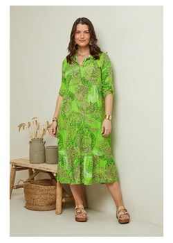 Curvy Lady Sukienka w kolorze zielonym ze wzorem ze sklepu Limango Polska w kategorii Sukienki - zdjęcie 163780083