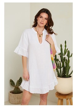 Le Monde du Lin Lniana sukienka w kolorze białym ze sklepu Limango Polska w kategorii Sukienki - zdjęcie 163782534