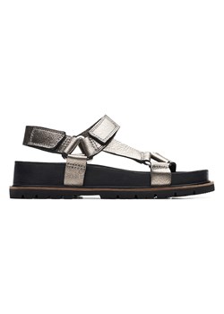 Clarks Skórzane sandały w kolorze czarno-srebrnym ze sklepu Limango Polska w kategorii Sandały damskie - zdjęcie 163787074