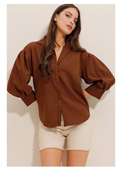 Defile Bluzka w kolorze brązowym ze sklepu Limango Polska w kategorii Koszule damskie - zdjęcie 163803740