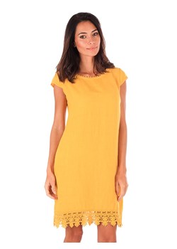 Le Monde du Lin Lniana sukienka w kolorze musztardowym ze sklepu Limango Polska w kategorii Sukienki - zdjęcie 163815670