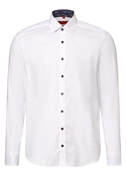 Finshley & Harding Koszula męska łatwa w prasowaniu Mężczyźni Slim Fit Bawełna biały wypukły wzór tkaniny ze sklepu vangraaf w kategorii Koszule męskie - zdjęcie 163819894