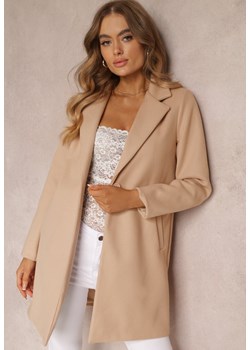 Beżowy Płaszcz Jednorzędowy Bulah ze sklepu Renee odzież w kategorii Płaszcze damskie - zdjęcie 163820272
