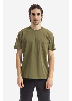 Woolrich t-shirt bawełniany Pocket Tee kolor zielony gładki CFWOTE0060MRUT2926 CFWOTE0060MRUT2926-103 ze sklepu PRM w kategorii T-shirty męskie - zdjęcie 163820923