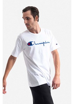 Champion t-shirt bawełniany kolor biały z aplikacją 216547-WW001 ze sklepu PRM w kategorii T-shirty męskie - zdjęcie 163820933