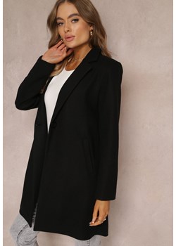 Czarny Płaszcz Jednorzędowy Bulah ze sklepu Renee odzież w kategorii Płaszcze damskie - zdjęcie 163823312