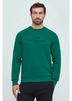 Peak Performance bluza męska kolor zielony z kapturem gładka ze sklepu ANSWEAR.com w kategorii Bluzy męskie - zdjęcie 163824721