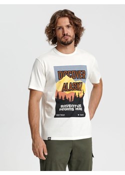 Sinsay - Koszulka z nadrukiem - kremowy ze sklepu Sinsay w kategorii T-shirty męskie - zdjęcie 163833271