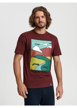 Sinsay - Koszulka z nadrukiem - czerwony ze sklepu Sinsay w kategorii T-shirty męskie - zdjęcie 163833272