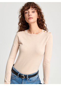 Sinsay - Sweter z ozdobnymi guzikami - kremowy ze sklepu Sinsay w kategorii Swetry damskie - zdjęcie 163833334