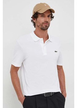 Lacoste polo męski kolor biały gładki ze sklepu ANSWEAR.com w kategorii T-shirty męskie - zdjęcie 163834540