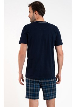 Piżama męska na krótki rękaw i z krótką nogawką Ruben, Kolor granatowy-wzór, Rozmiar 2XL, Italian Fashion ze sklepu Intymna w kategorii Piżamy męskie - zdjęcie 163834693