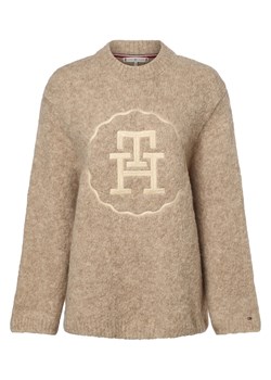 Tommy Hilfiger Sweter damski z dodatkiem alpaki Kobiety beżowy jednolity ze sklepu vangraaf w kategorii Swetry damskie - zdjęcie 163840023