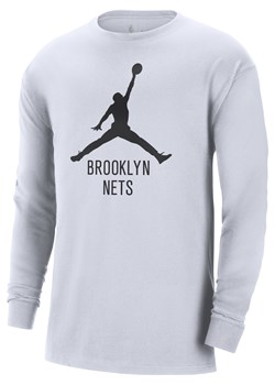 Męski T-shirt z długim rękawem Jordan NBA Brooklyn Nets Essential - Biel ze sklepu Nike poland w kategorii T-shirty męskie - zdjęcie 163849872