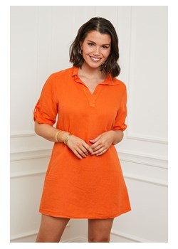 Curvy Lady Lniana sukienka w kolorze pomarańczowym ze sklepu Limango Polska w kategorii Sukienki - zdjęcie 163850821