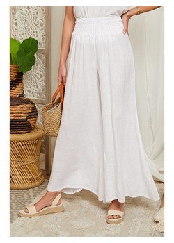 Lin Passion Lniane spodnie w kolorze białym ze sklepu Limango Polska w kategorii Spodnie damskie - zdjęcie 163850852