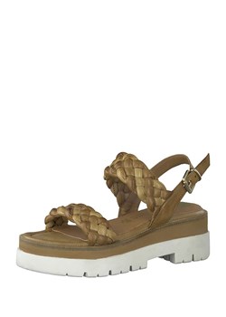 Marco Tozzi Skórzane sandały w kolorze jasnobrązowym ze sklepu Limango Polska w kategorii Sandały damskie - zdjęcie 163851554