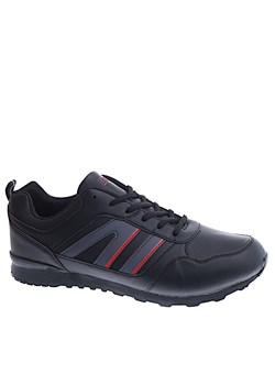 Sznurowane czarne buty sportowe /E7-1 15099 T484/ ze sklepu Pantofelek24.pl w kategorii Trampki męskie - zdjęcie 163865730