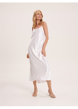 Reserved - Sukienka z satynowej wiskozy - biały ze sklepu Reserved w kategorii Sukienki - zdjęcie 163872080