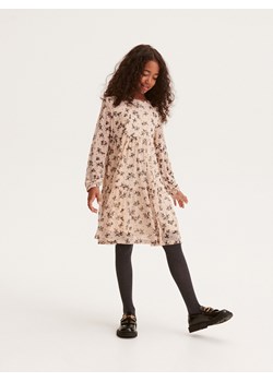 Reserved - Wzorzysta sukienka - kremowy ze sklepu Reserved w kategorii Sukienki dziewczęce - zdjęcie 163873370