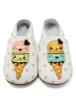 Lait et Miel Skórzane buty &quot;Ice Cream&quot; ze wzorem do raczkowania ze sklepu Limango Polska w kategorii Kapcie dziecięce - zdjęcie 163878212