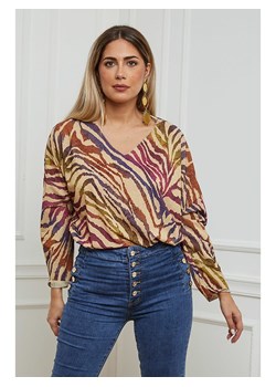 Plus Size Company Bluzka &quot;Emry&quot; w kolorze beżowym ze wzorem ze sklepu Limango Polska w kategorii Bluzki damskie - zdjęcie 163884274