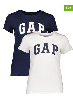 GAP Koszulki (2 szt.) w kolorze granatowym i białym ze sklepu Limango Polska w kategorii Bluzki damskie - zdjęcie 163884884