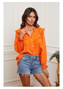 La Compagnie Du Lin Lniana bluzka w kolorze pomarańczowym ze sklepu Limango Polska w kategorii Koszule damskie - zdjęcie 163894951