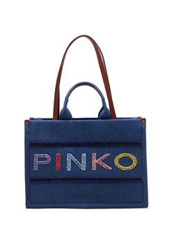 Pinko Shopperka SHOPPER DENIM RICAMO LOGO ze sklepu Gomez Fashion Store w kategorii Torby Shopper bag - zdjęcie 163949190