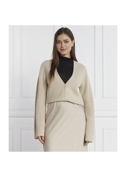 Calvin Klein Wełniany kardigan | Regular Fit ze sklepu Gomez Fashion Store w kategorii Swetry damskie - zdjęcie 163970462
