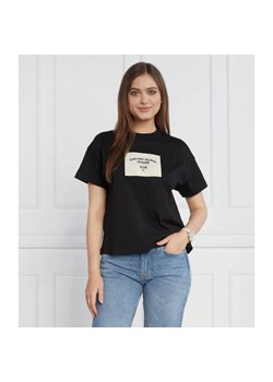 CALVIN KLEIN JEANS T-shirt CANVAS | Regular Fit ze sklepu Gomez Fashion Store w kategorii Bluzki damskie - zdjęcie 163971040