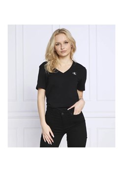 CALVIN KLEIN JEANS T-shirt MICRO MONOLOGO | Slim Fit ze sklepu Gomez Fashion Store w kategorii Bluzki damskie - zdjęcie 163971572