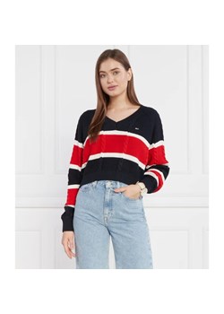 Tommy Jeans Sweter CRP STRIPE | Regular Fit ze sklepu Gomez Fashion Store w kategorii Swetry damskie - zdjęcie 163973483