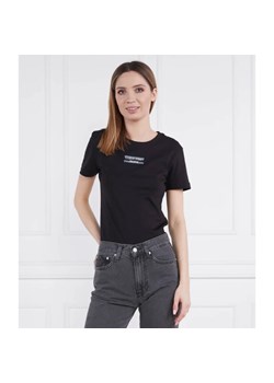 CALVIN KLEIN JEANS T-shirt STRIPE LOGO | Regular Fit ze sklepu Gomez Fashion Store w kategorii Bluzki damskie - zdjęcie 163981124