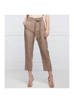 Marella Lniane spodnie NEGRAR | Cropped Fit ze sklepu Gomez Fashion Store w kategorii Spodnie damskie - zdjęcie 164321191