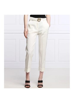 Pinko Lniane spodnie z paskiem PLAZA | Regular Fit ze sklepu Gomez Fashion Store w kategorii Spodnie damskie - zdjęcie 164324792