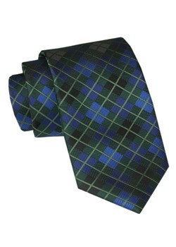 Męski Krawat Angelo di Monti - Niebiesko Zielona Kratka KRADM2070 ze sklepu JegoSzafa.pl w kategorii Krawaty - zdjęcie 164341163