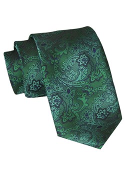 Męski Krawat Angelo di Monti - Zielony w Kwiaty KRADM2063 ze sklepu JegoSzafa.pl w kategorii Krawaty - zdjęcie 164341171