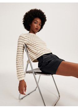 Reserved - Sweter z metalizowaną nitką - beżowy ze sklepu Reserved w kategorii Swetry damskie - zdjęcie 164341891