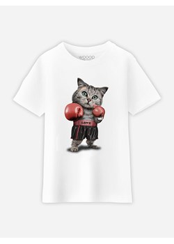 WOOOP Koszulka &quot;Boxing Cat&quot; w kolorze białym ze sklepu Limango Polska w kategorii T-shirty chłopięce - zdjęcie 164345602