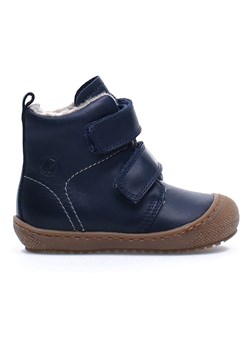 Naturino Skórzane botki zimowe "Bubble" w kolorze granatowym ze sklepu Limango Polska w kategorii Buty zimowe dziecięce - zdjęcie 164345643