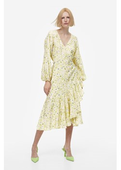 H & M - Długa sukienka kopertowa - Żółty ze sklepu H&M w kategorii Sukienki - zdjęcie 164362934