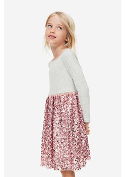 H & M - Dżersejowa sukienka z cekinami - Szary ze sklepu H&M w kategorii Sukienki dziewczęce - zdjęcie 164366354