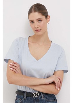 Calvin Klein t-shirt bawełniany kolor niebieski ze sklepu ANSWEAR.com w kategorii Bluzki damskie - zdjęcie 164368824