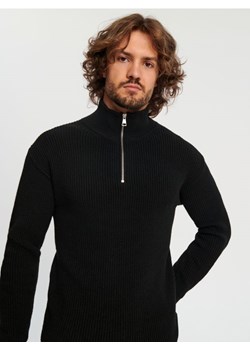 Sinsay - Sweter z rozpinanym golfem - czarny ze sklepu Sinsay w kategorii Swetry męskie - zdjęcie 164401074